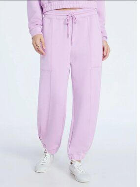 BNWT SCOOP ultra soft Scubaknit Barrel Pants cotton rose (L) 12-14
